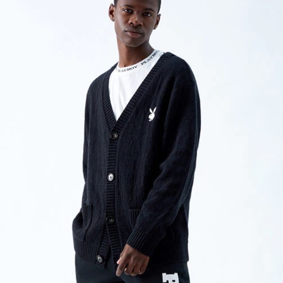 Playboy By Pacsun Logo Knit Cardigan 